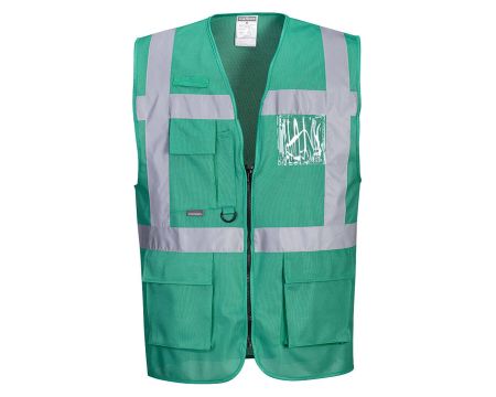 GILET POCHE IONA VERT+BANDE