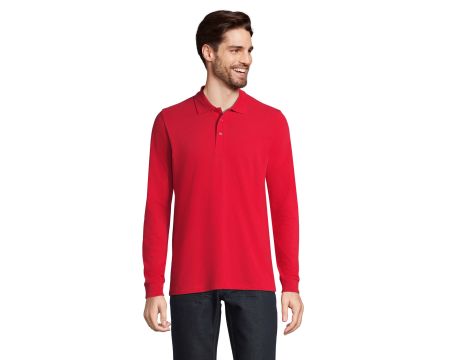 POLO PRIME LSL MIXTE ML ROUGE