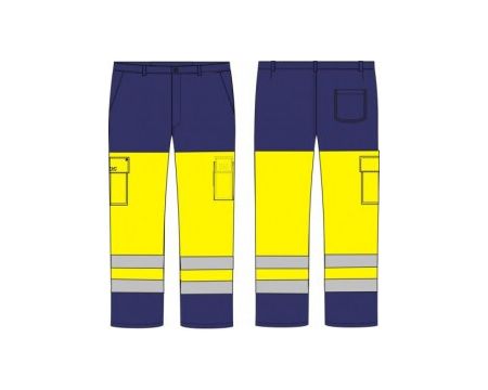 PANTALON HV EN20471 MARINE/JAUNE