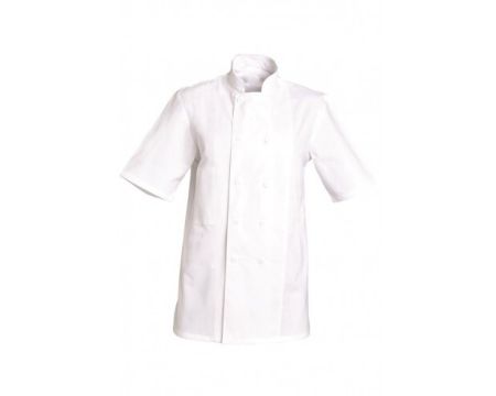 VESTE CUISINE MC 100%COTON BLANC 