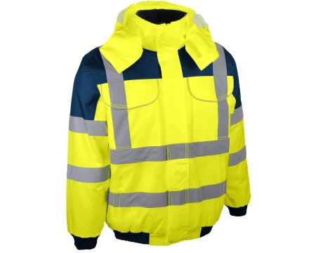 XXBLOUSON HVI INTEMPÉRIES AVIATEUR DOUBLÉ POLAIRE JAUNE/MARINE