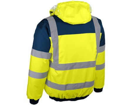 XXBLOUSON HVI INTEMPÉRIES AVIATEUR DOUBLÉ POLAIRE JAUNE/MARINE
